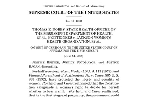 supreme court dissenting opinion example